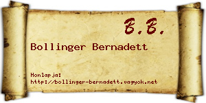 Bollinger Bernadett névjegykártya