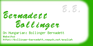 bernadett bollinger business card